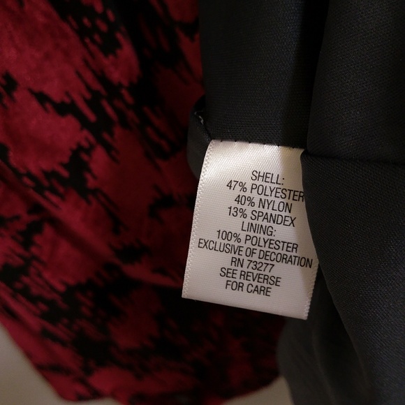 Red Velvet Burnout Mini Dress w/ Black Lining - Sz Large - Picture 6 of 8